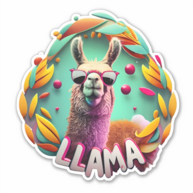 Cute Llamas Sticker (Front)