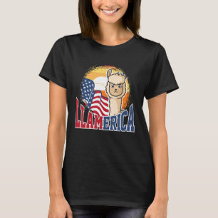 Cute Llamerica Patriotic For Men Women America 3 T-Shirt