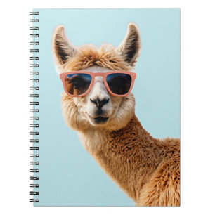 Cute Lllama With Sunglasses On Notebook