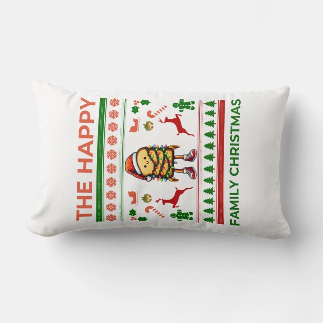 Cute Loaf Bread Baking Bread Baker Christmas Hat Lumbar Cushion (Front)