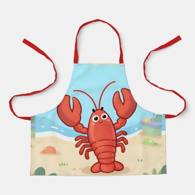 Cute lobster at the beach apron (Front)