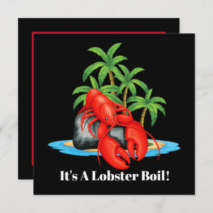 Cute lobster boil beach party invitation