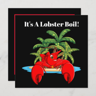 Cute Lobster boil beach party Invitation