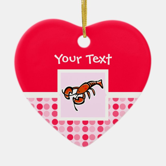 Cute Lobster Ceramic Ornament (Front)