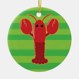 Cute Lobster Ceramic Tree Decoration