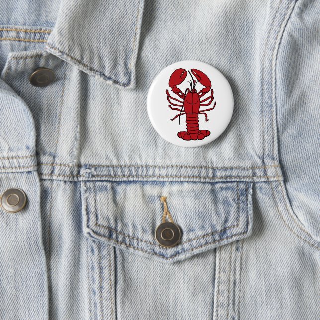 Cute Lobster Nautical beach   button pin (In Situ)