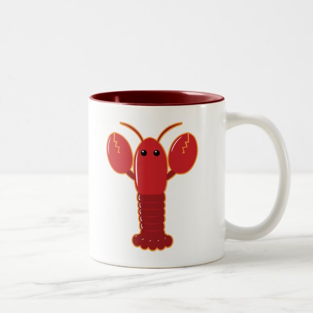 Cute Lobster Two-Tone Coffee Mug (Right)