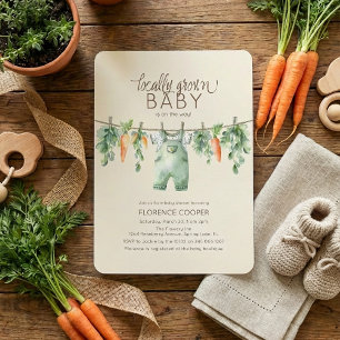 Cute Locally Grown Baby Shower Invitation