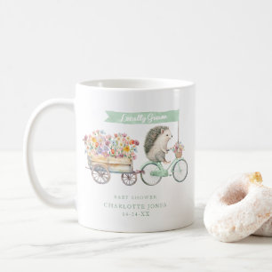 Cute Locally Grown Florals & Hedgehog Baby Shower Coffee Mug