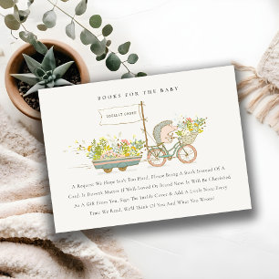 Cute Locally Grown Hedgehog Books For Baby Shower Enclosure Card