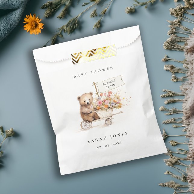 Cute Locally Grown Teddy Floral Cart Baby Shower Favour Bag (Creator Uploaded)