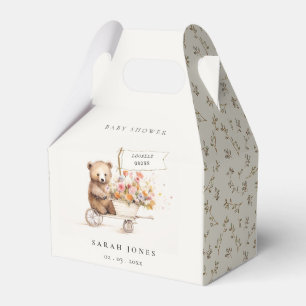 Cute Locally Grown Teddy Floral Cart Baby Shower Favour Box