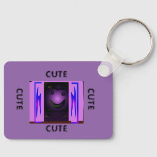 CUTE_LOGO_PINK_BLACK_Aluminum Key Ring