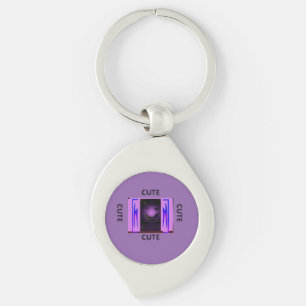 CUTE_LOGO_PINK_BLACK KEY RING