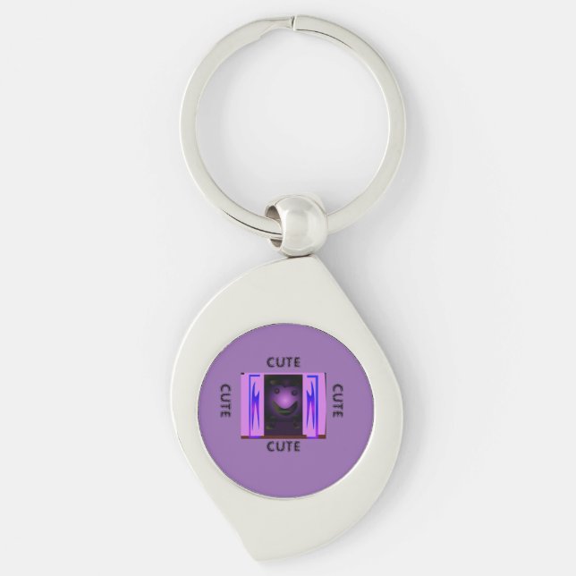 CUTE_LOGO_PINK_BLACK KEY RING (Front)