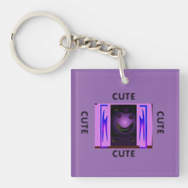 CUTE_LOGO_PINK_BLACK keychain (Front)