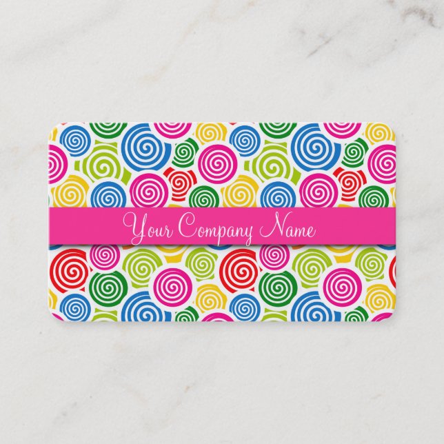 Cute Lollipop Candy Shop Bakery Business Card (Front)