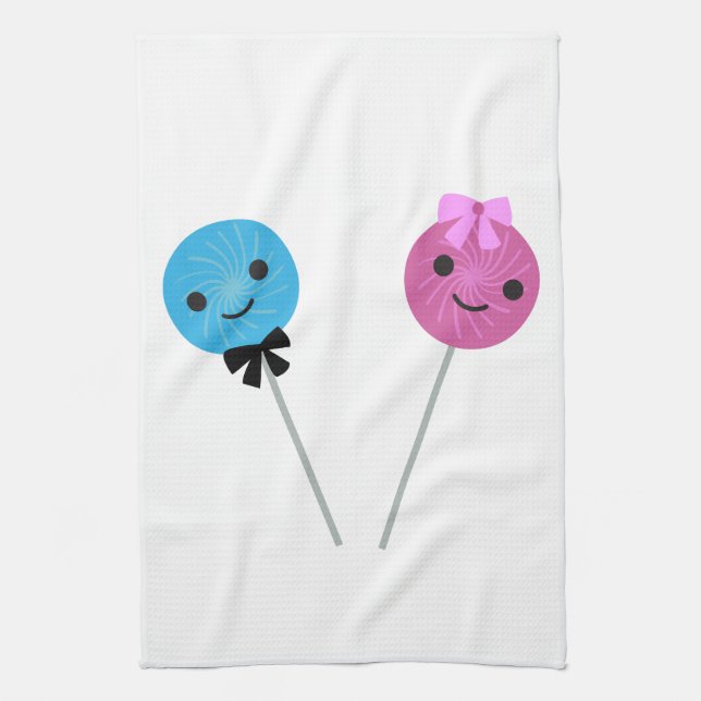 Cute Lollipops Tea Towel (Vertical)