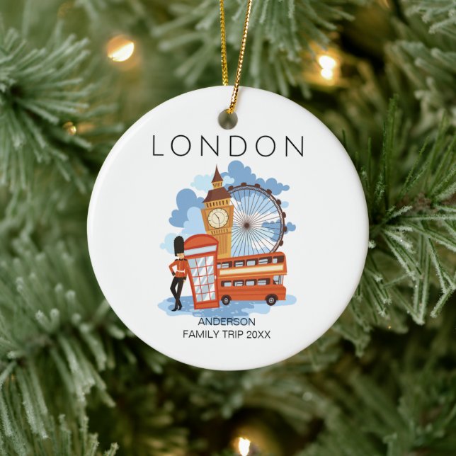 Cute London Sites Ceramic Ornament (Tree)
