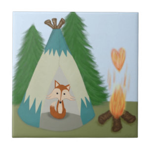 Cute Lone Fox Ceramic Tile