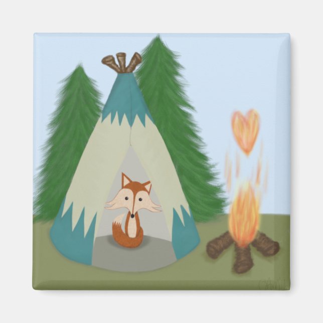 Cute Lone Fox Magnet (Front)