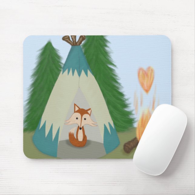 Cute Lone Fox Mouse Pad (With Mouse)