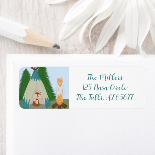 Cute Lone Fox Return Address Label (Insitu)