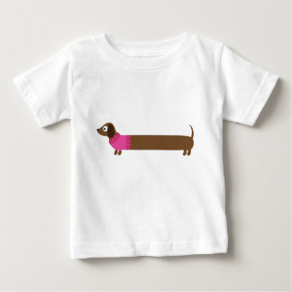 Cute Long Dachshund Illustration Baby T-Shirt