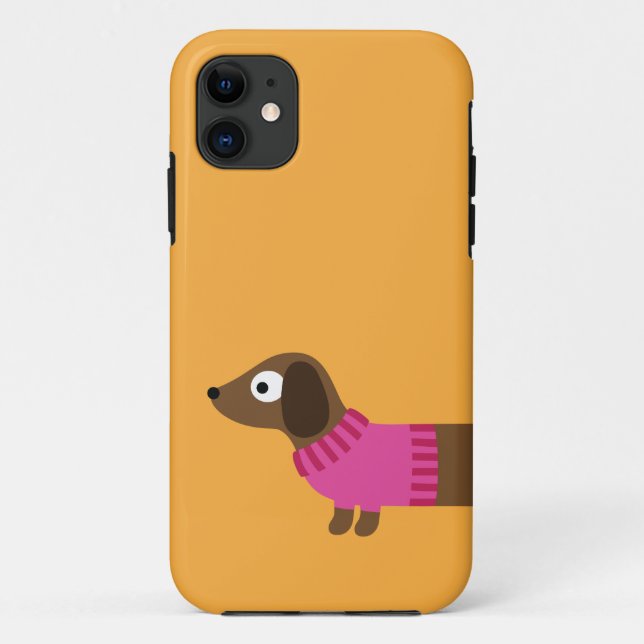 Cute Long Dachshund Illustration Case-Mate iPhone Case (Back)