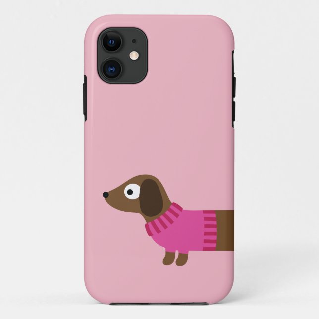 Cute Long Dachshund Illustration Case-Mate iPhone Case (Back)