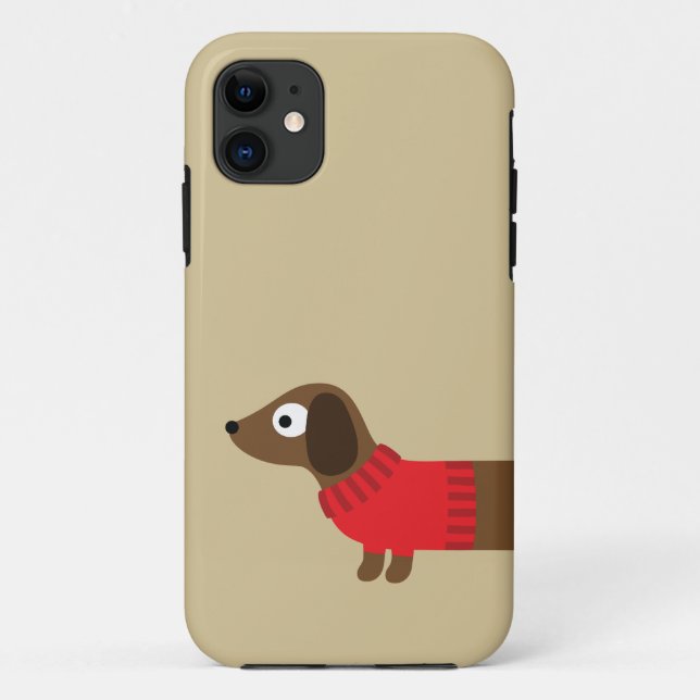 Cute Long Dachshund Illustration Case-Mate iPhone Case (Back)