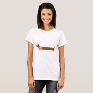 Cute Long Dachshund Illustration T-Shirt