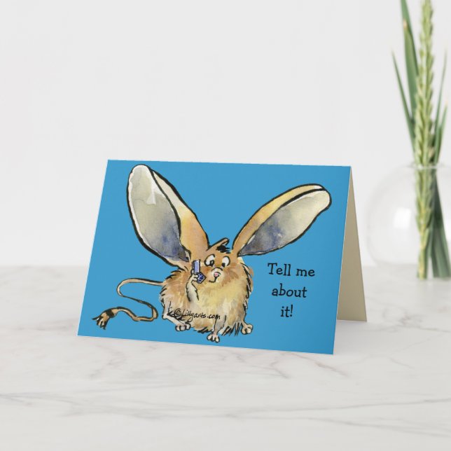 Cute Long Eared Jerboa Card - Customized (Front)