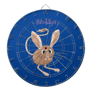 Cute long eared jerboa cartoon illustration dartboard