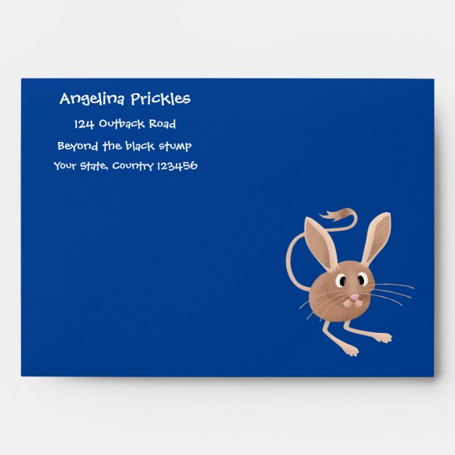 Cute long eared jerboa cartoon illustration envelope (Front)