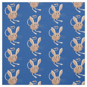 Cute long eared jerboa cartoon illustration fabric