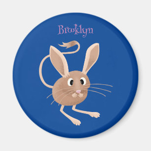 Cute long eared jerboa cartoon illustration magnet