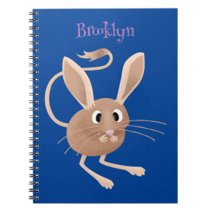 Cute long eared jerboa cartoon illustration notebook
