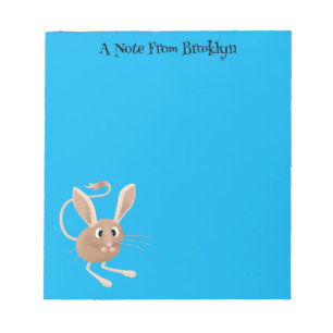 Cute long eared jerboa cartoon illustration notepad