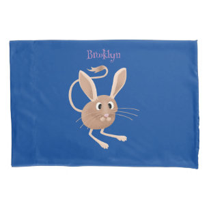 Cute long eared jerboa cartoon illustration pillowcase