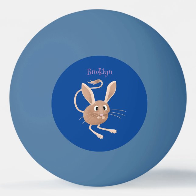 Cute long eared jerboa cartoon illustration ping pong ball (Front)