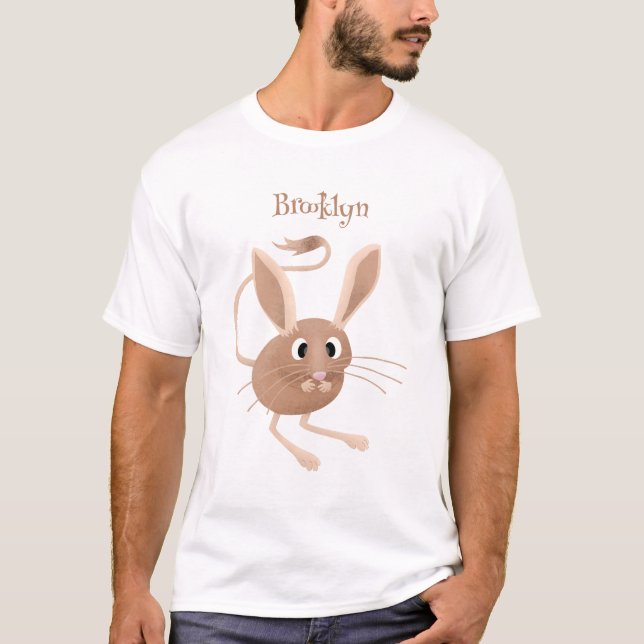 Cute long eared jerboa cartoon illustration T-Shirt (Front)