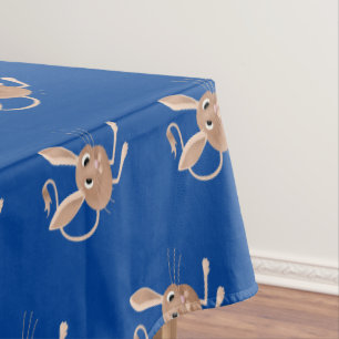 Cute long eared jerboa cartoon illustration tablecloth