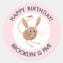 Cute long eared jerboa personalised birthday