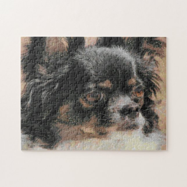 Cute Long Hair Chihuahua Artwork Puzzle (Horizontal)