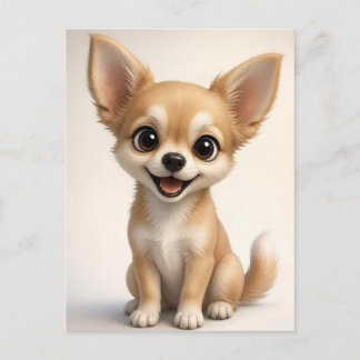 Cute Long Haired Chihuahua Puppy Postcard