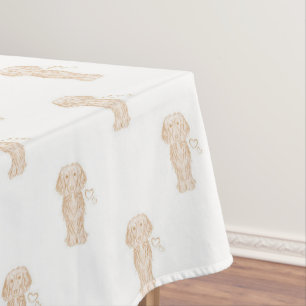 Cute Long Haired Dachshund Sausage Dog Tablecloth