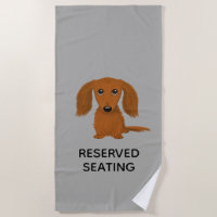 Cute Longhaired Red Dachshund with Custom Text