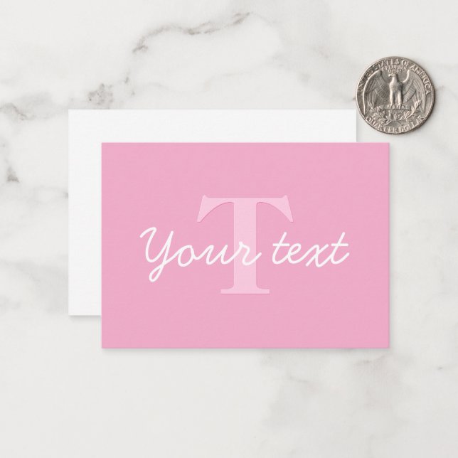 Cute Looking Cursive Text | Pink Card (Front/Back In Situ)