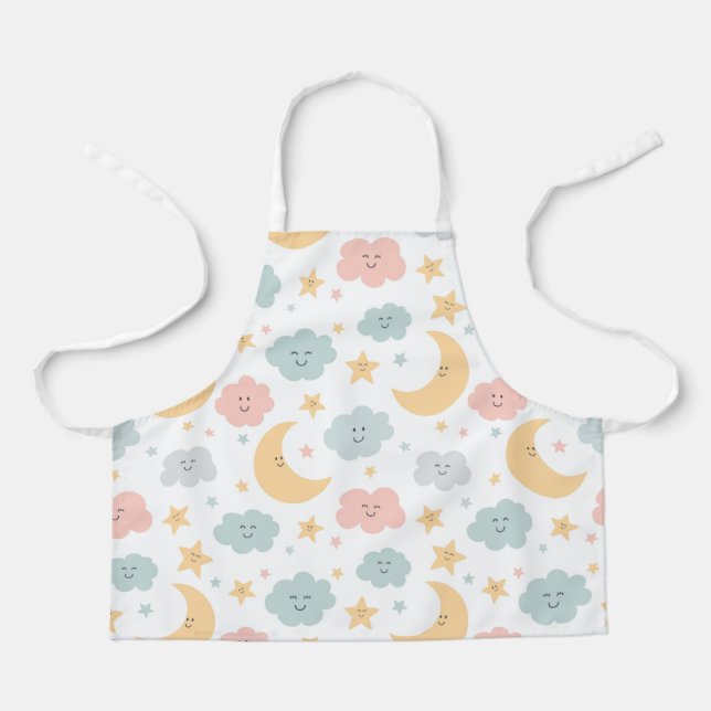 Cute Looking  in the Sky Pattern Apron (Front)